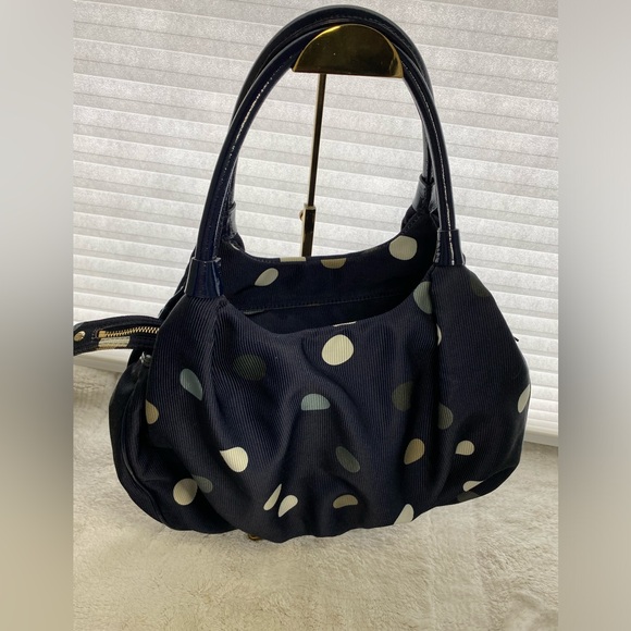 Kate Spade EUC Rare Park Row Karen Hobo Bag Navy Blue with Multicolored Dots - Picture 8 of 16